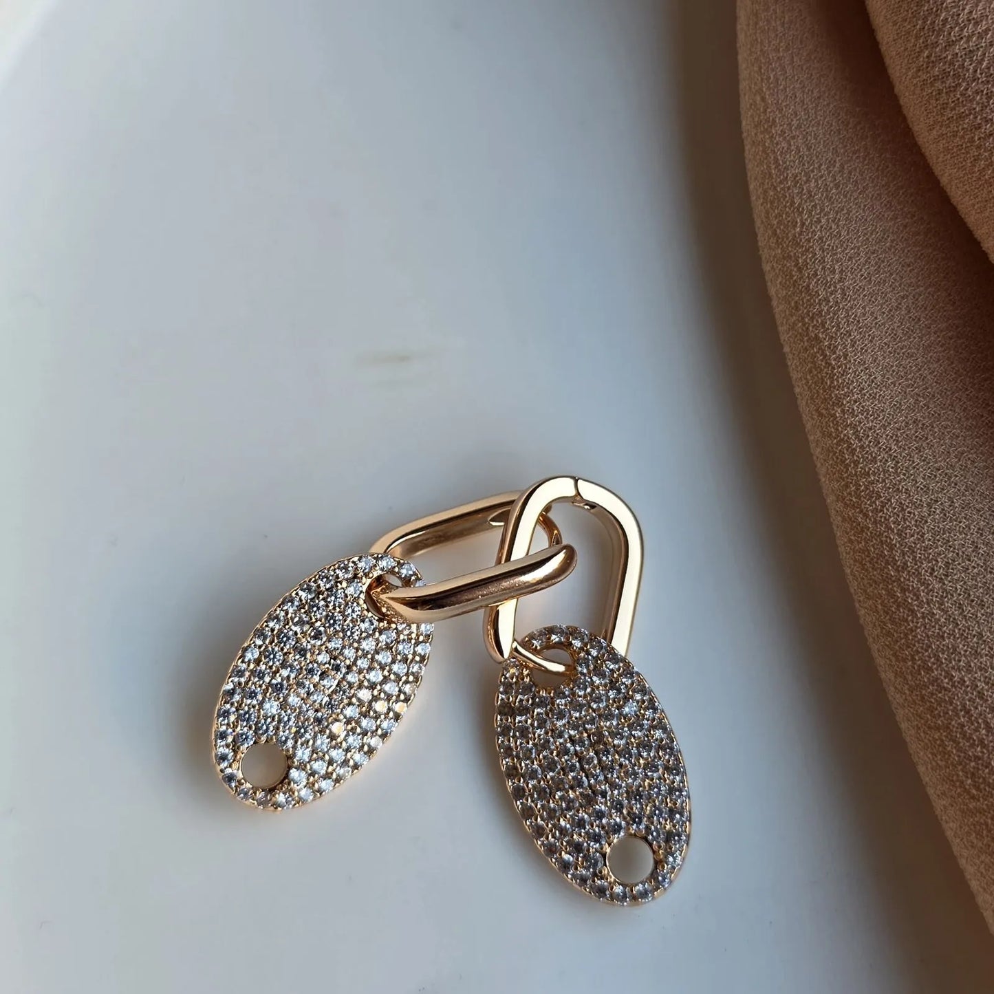 Crystal Drop Link Earrings