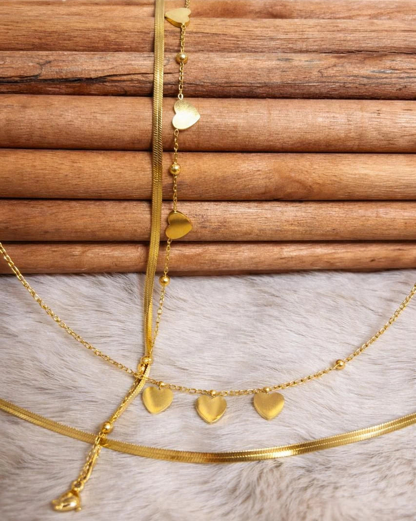 Double Layer With Heart Hangings