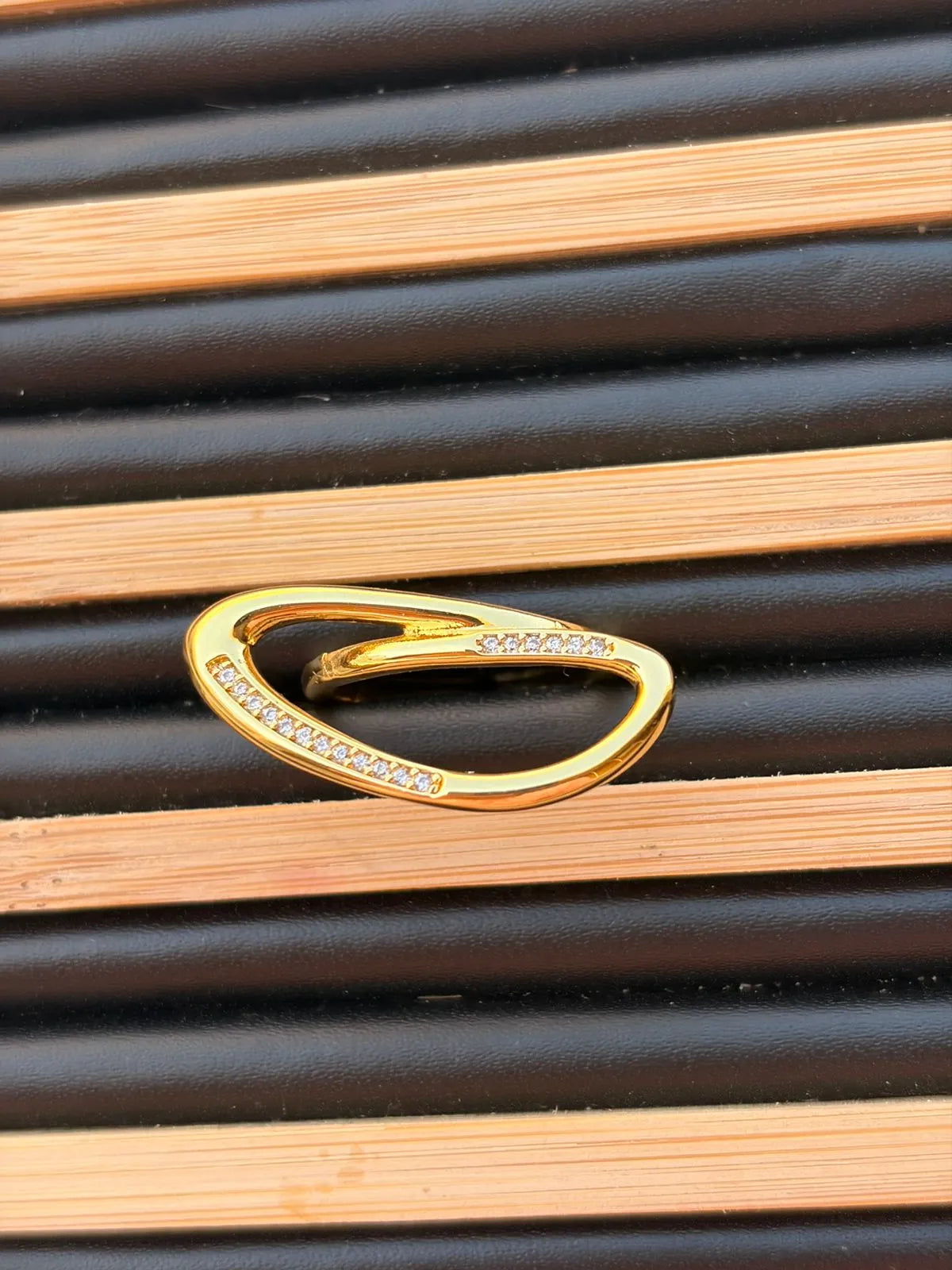 Open Adjustable Ring With Stone