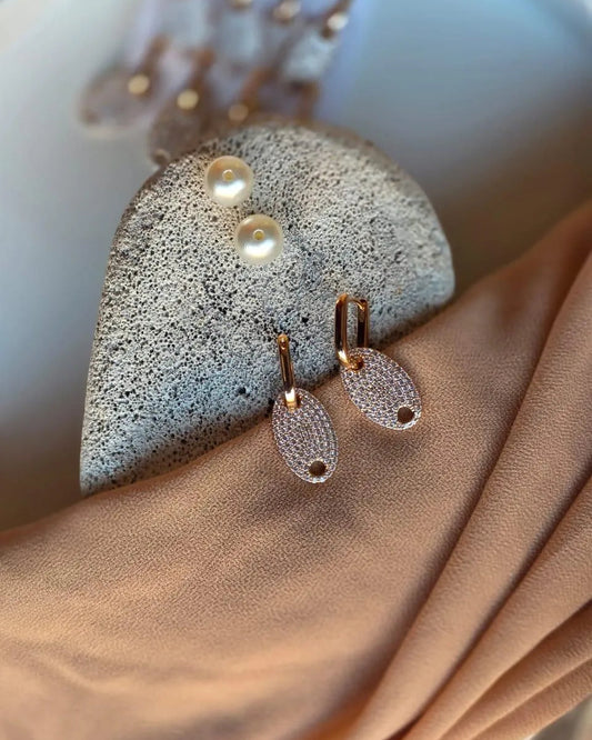 Crystal Drop Link Earrings