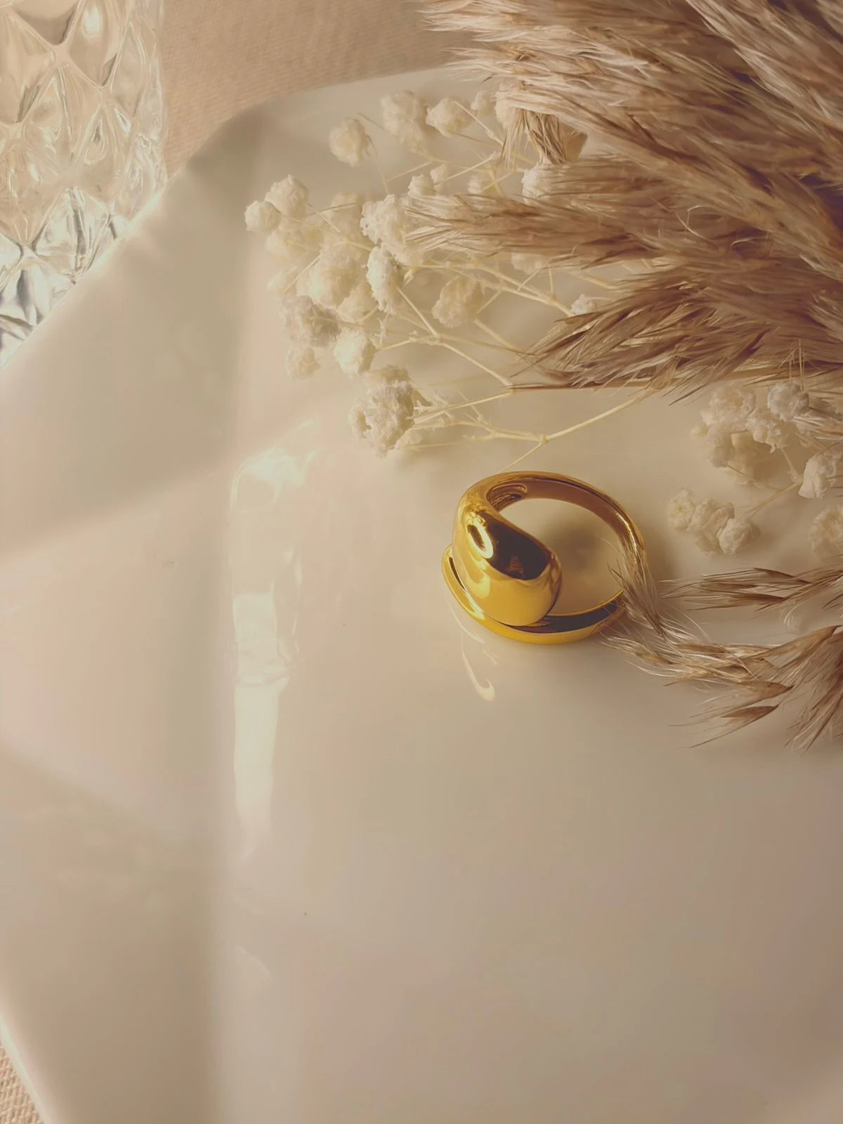 Golden Curve Adjustable Ring