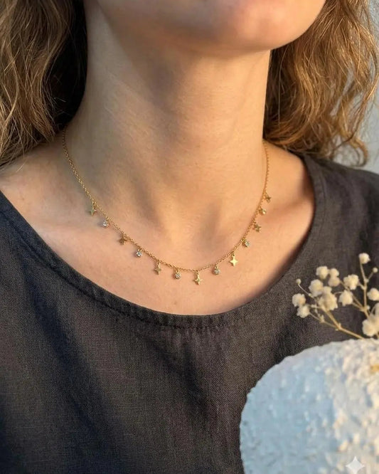 Minimal Charm Necklace With Stone
