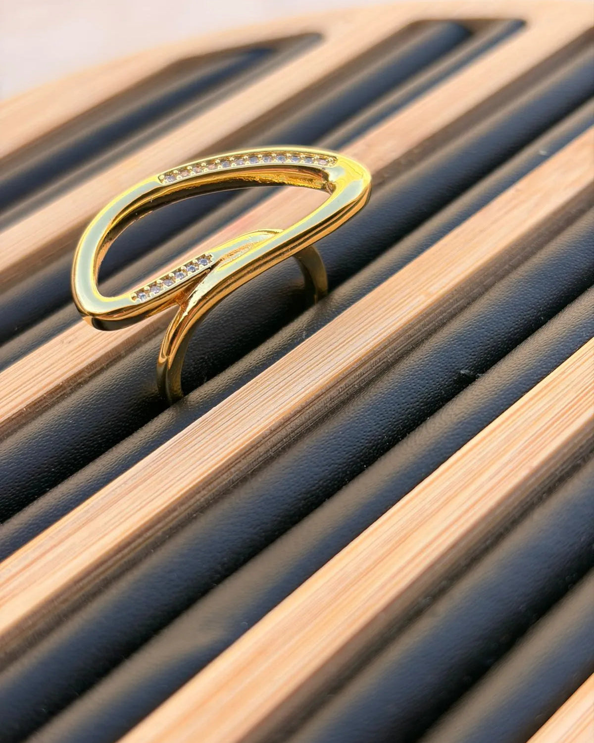 Open Adjustable Ring With Stone